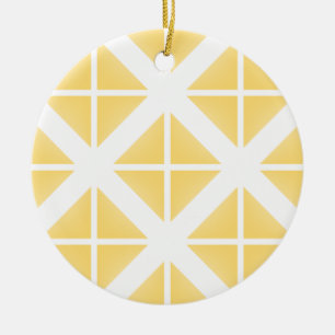 Yellow Trendy Triangle Pattern Keramikornament