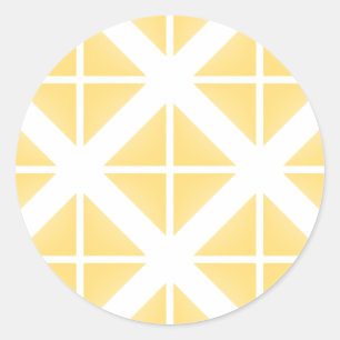 Yellow Trendy Triangle Pattern Runder Aufkleber
