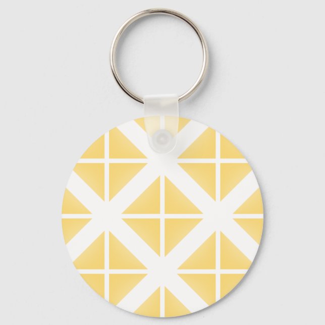 Yellow Trendy Triangle Pattern Schlüsselanhänger (Vorderseite)