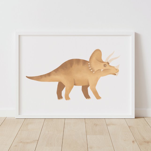 Yellow Triceratops Dinosaurier Kids Room Poster (Von Creator hochgeladen)