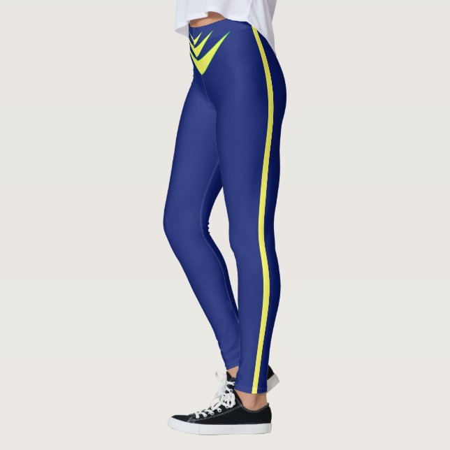 Yellow Triple Boomerang on Royal Blue Leggings (Links)