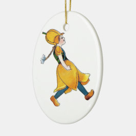 Yellow Tulip Cute Flower Child Floral Funny Girl Keramikornament
