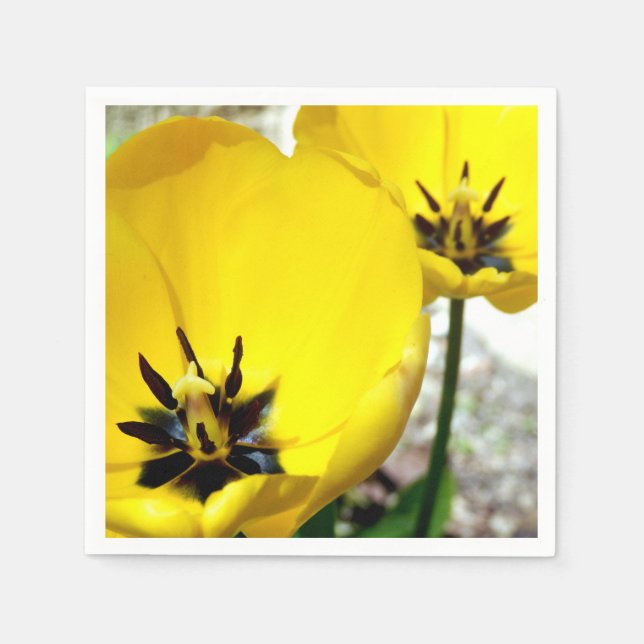 Yellow Tulip Paper Napkins Serviette (Vorderseite)