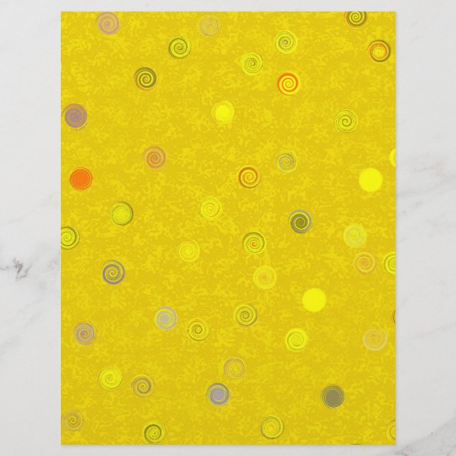 Yellow Twisty Polka Dot Spiral 2-Sided Scrap Paper (Vorderseite)