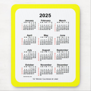 Yellow Two Tone 52 Week Calendar von Janz 2025 Mousepad