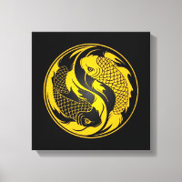 Yellow und Black Yin Yang Koi Fish