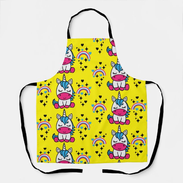 Yellow Unicorn Pony Schürze (Vorderseite)