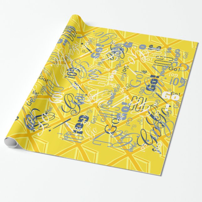 Yellow Union Jack Britische Flagge Hintergrund Geschenkpapier (Ungerollt)