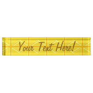 Yellow Union Jack Britische Flagge Hintergrund Namensplakette