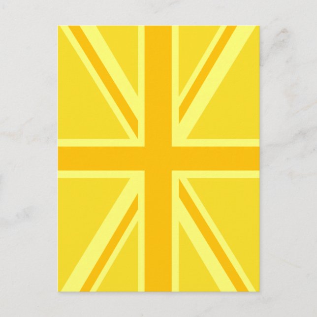 Yellow Union Jack Britische Flagge Hintergrund Postkarte (Vorderseite)