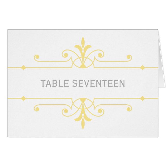 Yellow v2 Extravagante Tischnummer (Vorderseite (Horizontal))