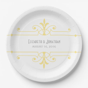 Yellow v2 Extravagante Zierpapier-Teller Pappteller