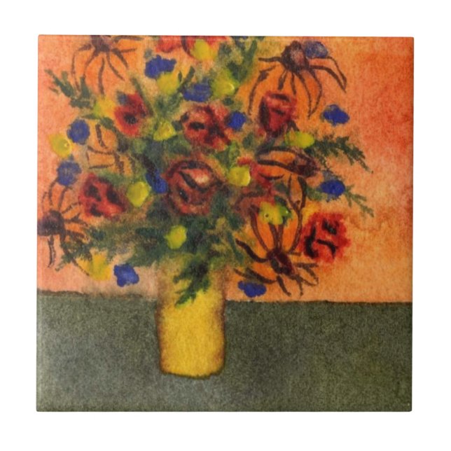 "Yellow Vase" Kitchen Garden Keramik Tile Fliese (Vorderseite)