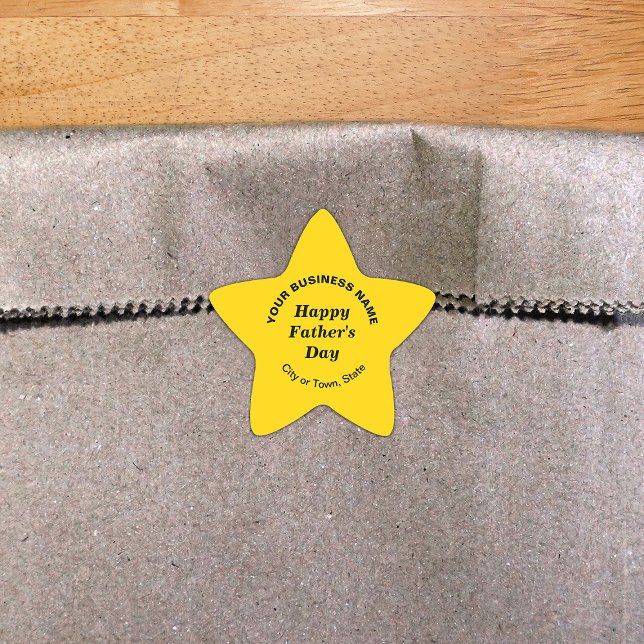 Yellow Vater's Day Business Star Shape Sticker (Von Creator hochgeladen)