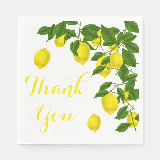 Yellow Vielen Dank Lemon Green Wedding Party Serviette (Vorderseite)