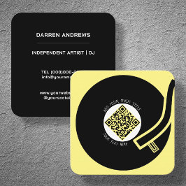 Yellow Vinyl LP | Music QR Code Quadratische Visitenkarte