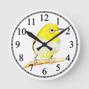 Yellow Viro Runde Wanduhr