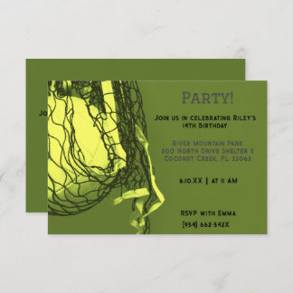 Yellow Volleyball Geburtstag Einladung