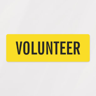 Yellow Volunteer Abzeichen Etiketten