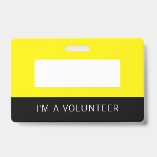 Yellow Volunteer Name Abzeichen Ausweis
