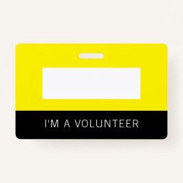 Yellow Volunteer Name Abzeichen Ausweis