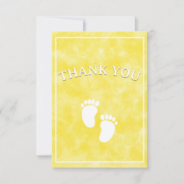 Yellow Watercolor Baby Showroom-Template Dankeskarte (Vorderseite)