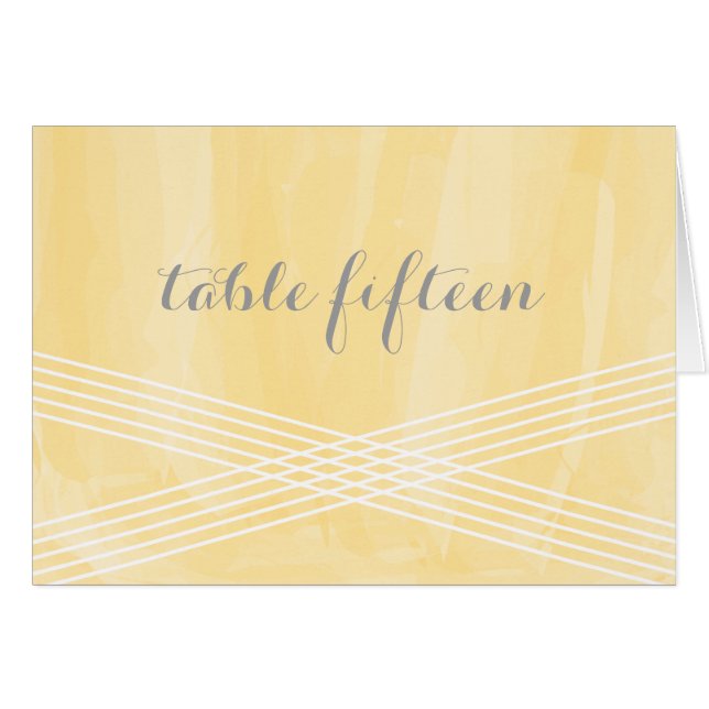 Yellow Watercolor Deko Tischnummer (Vorderseite (Horizontal))