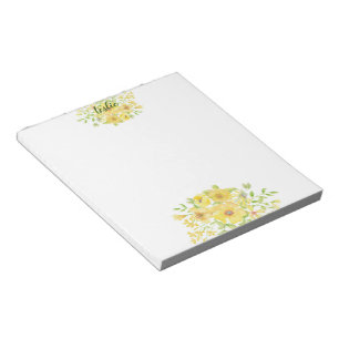 Yellow watercolor Floral Notizblock