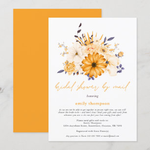 Yellow Watercolor Florals Brautparty per Mail Einladung