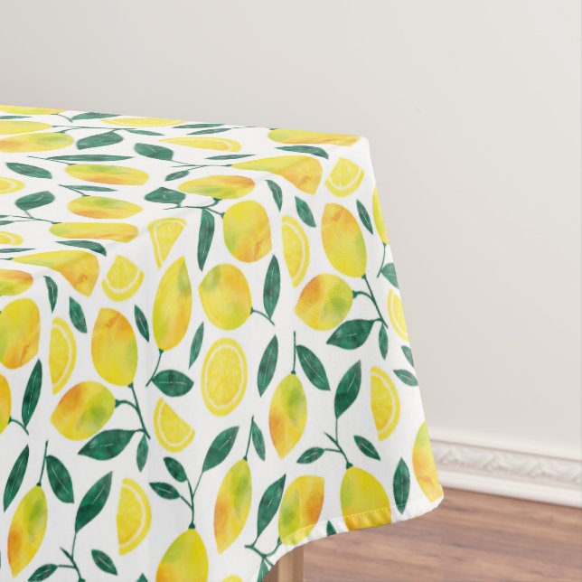Yellow Watercolor Lemon Muster Tischdecke (Beispiel)
