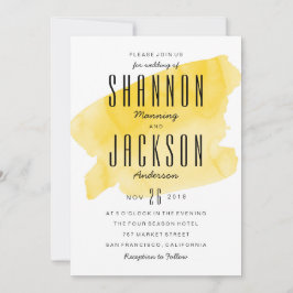 Yellow Watercolor Wash Einladung zur Hochzeit