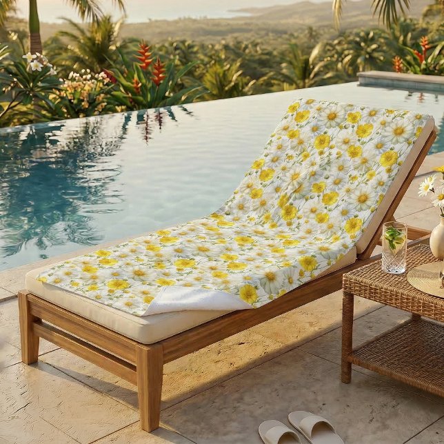 Yellow Watercolor Wildflower Pattern Name Strandtuch (Von Creator hochgeladen)