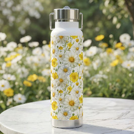 Yellow Watercolor Wildflower Pattern  Trinkflasche