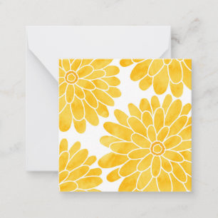 Yellow Watercolor Zinnias Mitteilungskarte