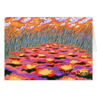 "Yellow Waterlis In Pond", 5x7', par Nina Beall