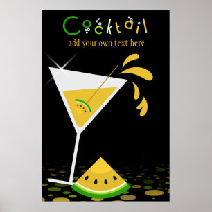Yellow Watermeli Martini Cocktail Party Poster