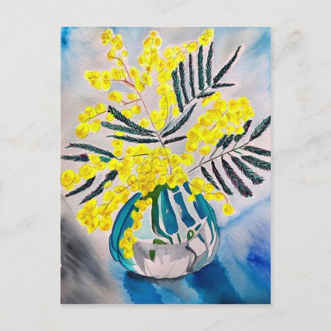Yellow Wattle, australische Blume Postkarte (Vorderseite)
