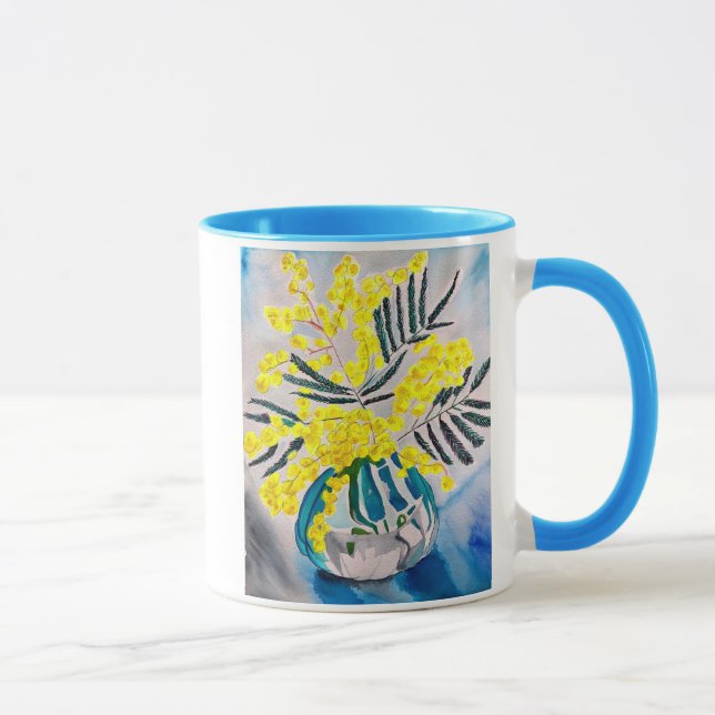 Yellow Wattle, australische Blume Tasse (Rechts)