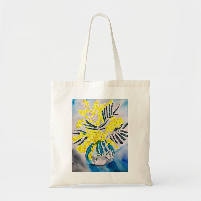 Yellow Wattle, australische Blume Tragetasche (Vorne)