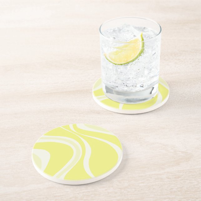 Yellow Waves Coaster Getränkeuntersetzer (Seite)