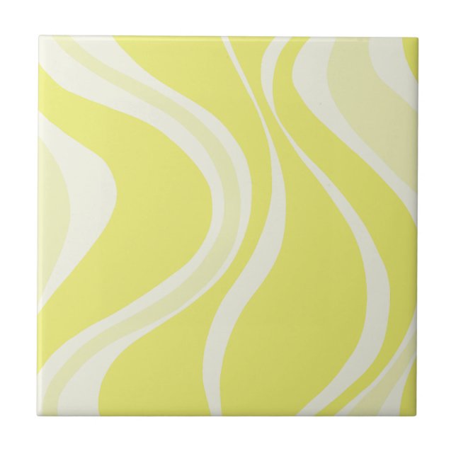 Yellow Waves Tile Fliese (Vorderseite)