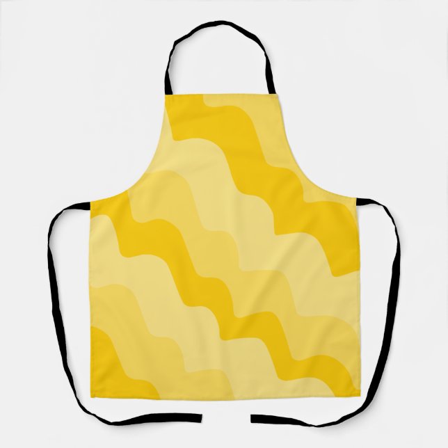 Yellow wavy ocean waves gradient  schürze (Vorderseite)