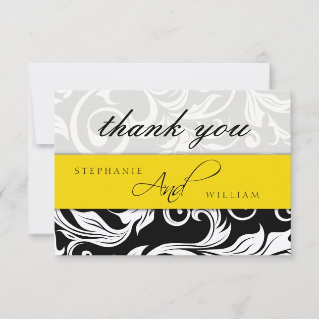 Yellow Wedding Danke-Card Dankeskarte (Vorderseite)