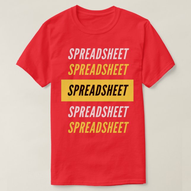 Yellow white and black spreadsheet repeat design t T-Shirt (Design vorne)