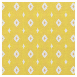 Yellow White Diamonds Geometric Pattern Stoff