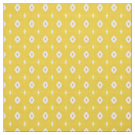 Yellow White Diamonds Geometric Pattern Stoff