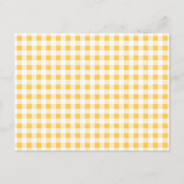 Yellow White Gingham Pattern Postkarte (Vorderseite)