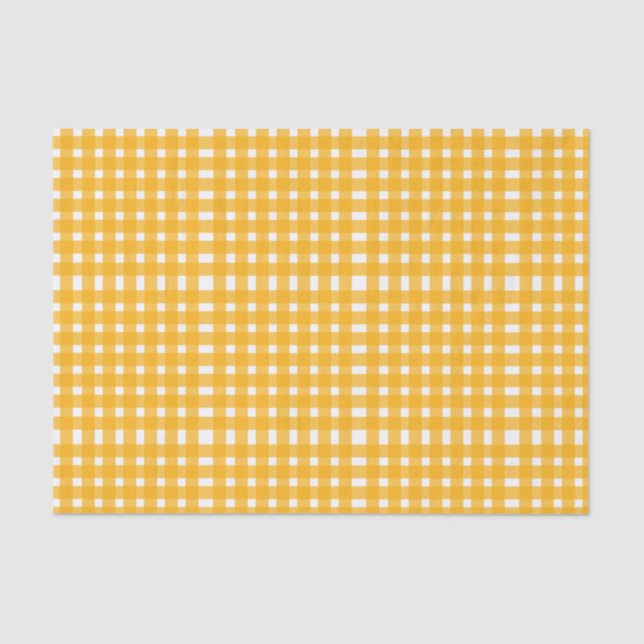 Yellow White Gingham Pattern Seidenpapier (Vorderseite)