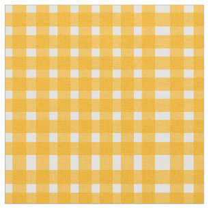 Yellow White Gingham Pattern Stoff