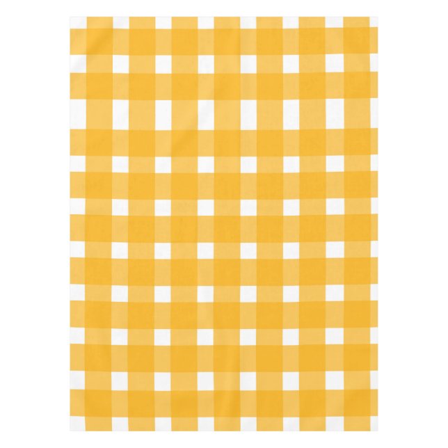 Yellow White Gingham Pattern Tischdecke (Vorderseite)